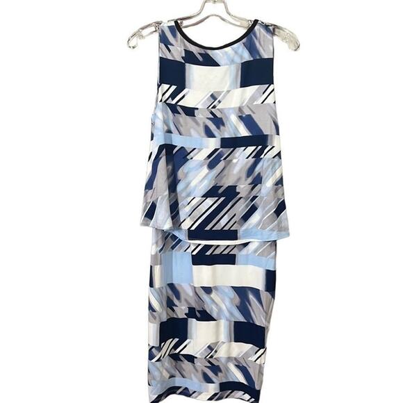 NWT CHELSEA‎ & THEODORE SWING TOP OVER LAY SLEEVELESS DRESS SIZE S - Picture 2 of 8